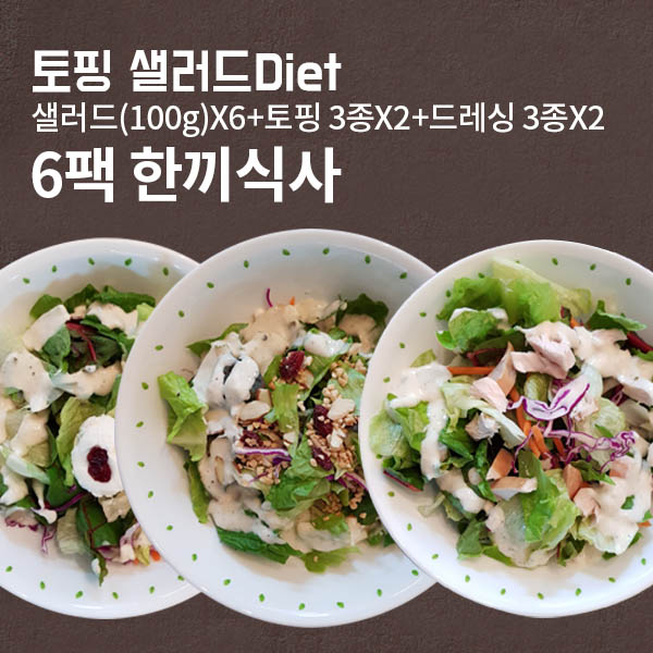 토핑샐러드 3종 (닭가슴살, 리코타치즈, 견과믹스) X 2Pack Set